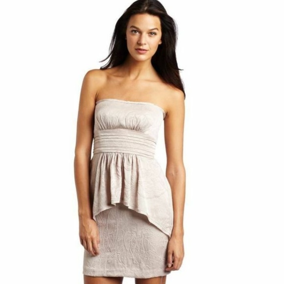 BCBG MAX AZRIA KARLA STRAPLESS PEPLUM DRESS - Picture 1 of 5